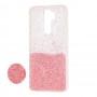 Чохол для Xiaomi Redmi Note 8 Pro Fashion блискітки + popsocket рожевий