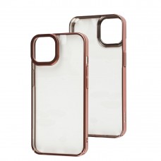 Чохол Baseus Glitter для iPhone 13 прозорий/рожевий