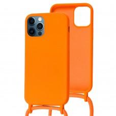 Чохол для iPhone 12 Pro Max Wave Lanyard with logo orange