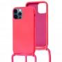 Чохол для iPhone 12 Pro Max Wave Lanyard with logo bright pink