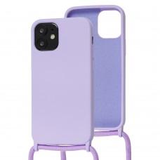Чохол для iPhone 12 mini Wave Lanyard with logo light purple