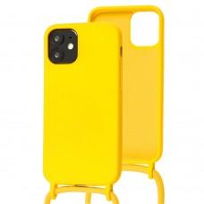 Чехол для iPhone 12 mini Wave Lanyard without logo желтый