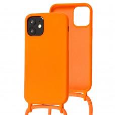 Чохол для iPhone 12 mini Wave Lanyard without logo orange