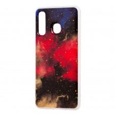 Чехол для Samsung Galaxy A20 / A30 Art confetti "темно-красный"
