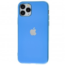 Чехол для iPhone 11 Pro Silicone case матовый (TPU) голубой