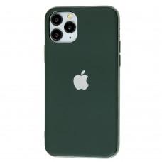 Чехол для iPhone 11 Pro Silicone case матовый (TPU) темно-зеленый