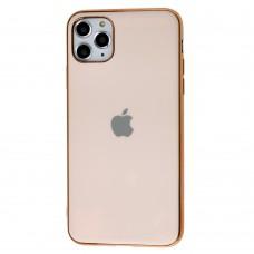 Чохол для iPhone 11 Pro Max Silicone case матовий (TPU) рожево-золотистий