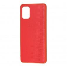 Чехол для Samsung Galaxy A71 (A715) Fiber Logo красный