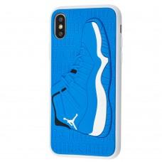 Чехол для iPhone X / Xs Sneakers Brand jordan синий / белый