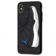 Чехол для iPhone X / Xs Sneakers Brand jordan черный / серый