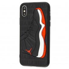 Чехол для iPhone X / Xs Sneakers Brand jordan черный / красный