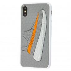 Чехол для iPhone X / Xs Sneakers Brand yeezy 350 серый