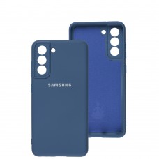 Чохол для Samsung Galaxy S21 FE (G990) Silicone Full camera синій / navy blue