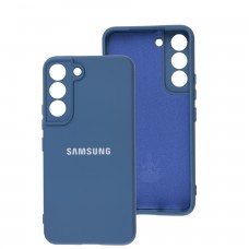 Чохол для Samsung Galaxy S22 (S901) Silicone Full camera синій / navy blue