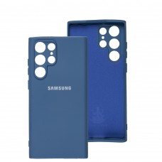 Чехол для Samsung Galaxy S22 Ultra Silicone Full camera синий / navy blue