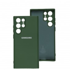 Чехол для Samsung Galaxy S22 Ultra Silicone Full camera зеленый / dark green