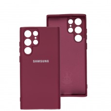 Чехол для Samsung Galaxy S22 Ultra Silicone Full camera бордовый / marsala