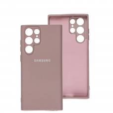 Чехол для Samsung Galaxy S22 Ultra Silicone Full camera розовый / pink sand