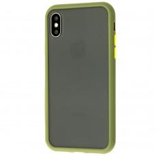 Чехол для iPhone X / Xs  "LikGus Maxshield" зеленый / желтый
