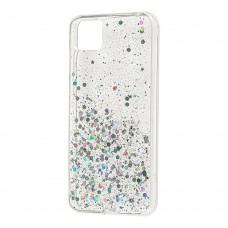 Чехол для Huawei Y5p glitter star конфети прозрачный