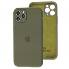 Чохол для iPhone 11 Pro Silicone Full camera темно-оливковий