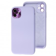 Чехол для iPhone 11 Silicone Full camera Lens сиреневый