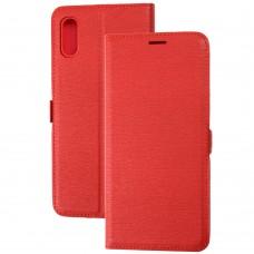 Чехол книжка для Xiaomi Redmi 9A Side Magnet красный
