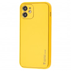 Чехол для iPhone 12 Leather Xshield yellow