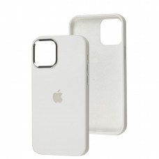 Чехол для iPhone 12/12 Pro New silicone Metal Buttons white