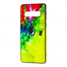 Чехол для Samsung Galaxy S10 (G973) glass print "кубы"