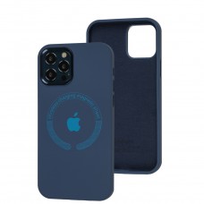 Чехол для iPhone 12/12 Pro Metal Camera MagSafe Silicone cobalt blue
