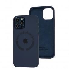 Чехол для iPhone 12/12 Pro Metal Camera MagSafe Silicone midnight blue