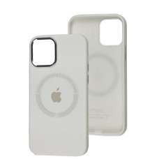 Чехол для iPhone 12/12 Pro Metal Camera MagSafe Silicone white