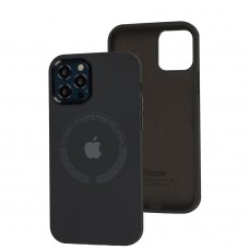Чехол для iPhone 12/12 Pro Metal Camera MagSafe Silicone charcoal gray