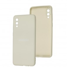 Чехол для Samsung Galaxy A02 (A022) Full camera белый / antique white