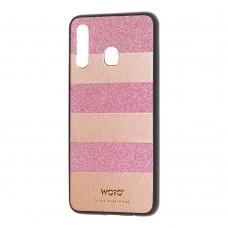 Чехол для Samsung Galaxy A20 / A30 woto с блестками розовый