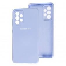 Чохол для Samsung Galaxy A52 (A525) Lime silicon з мікрофіброю фіолетовий (purple)