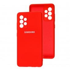 Чохол для Samsung Galaxy A52 (A525) Lime silicon з мікрофіброю червоний (red)