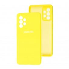 Чехол для Samsung Galaxy A52 (A525) Lime silicon с микрофиброй желтый (yellow)