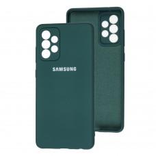 Чехол для Samsung Galaxy A72 (A725) Lime silicon с микрофиброй темно зеленый 