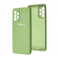 Чехол для Samsung Galaxy A72 (A725) Lime silicon с микрофиброй зеленый 