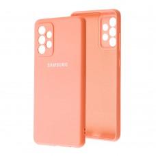 Чехол для Samsung Galaxy A72 (A725) Lime silicon с микрофиброй оранжевый (orange)