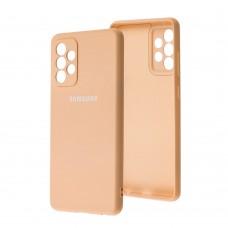 Чехол для Samsung Galaxy A72 (A725) Lime silicon с микрофиброй розовый (pink)