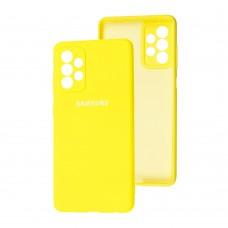 Чехол для Samsung Galaxy A72 (A725) Lime silicon с микрофиброй желтый (yellow)