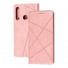 Чехол книжка Business Leather для Huawei Y6P розовый