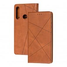Чехол книжка Business Leather для Huawei Y6P коричневый