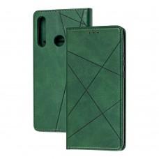 Чехол книжка Business Leather для Huawei Y6P зеленый