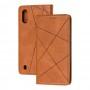 Чехол книжка Business Leather для Samsung Galaxy A01 (A015) коричневый