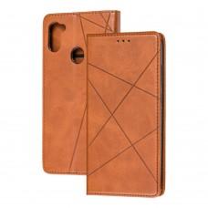 Чехол книжка Business Leather для Samsung Galaxy A11 / M11 коричневый
