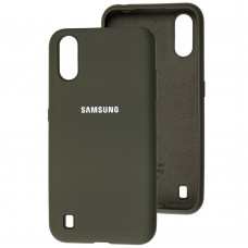 Чохол для Samsung Galaxy A01 (A015) Silicone Full темно-оливковий